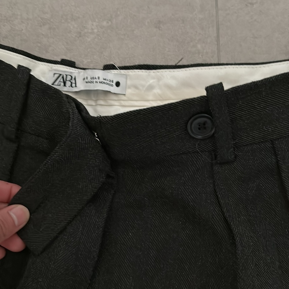 Zara dressy high twisted  gray trousers - Picture 3 of 6